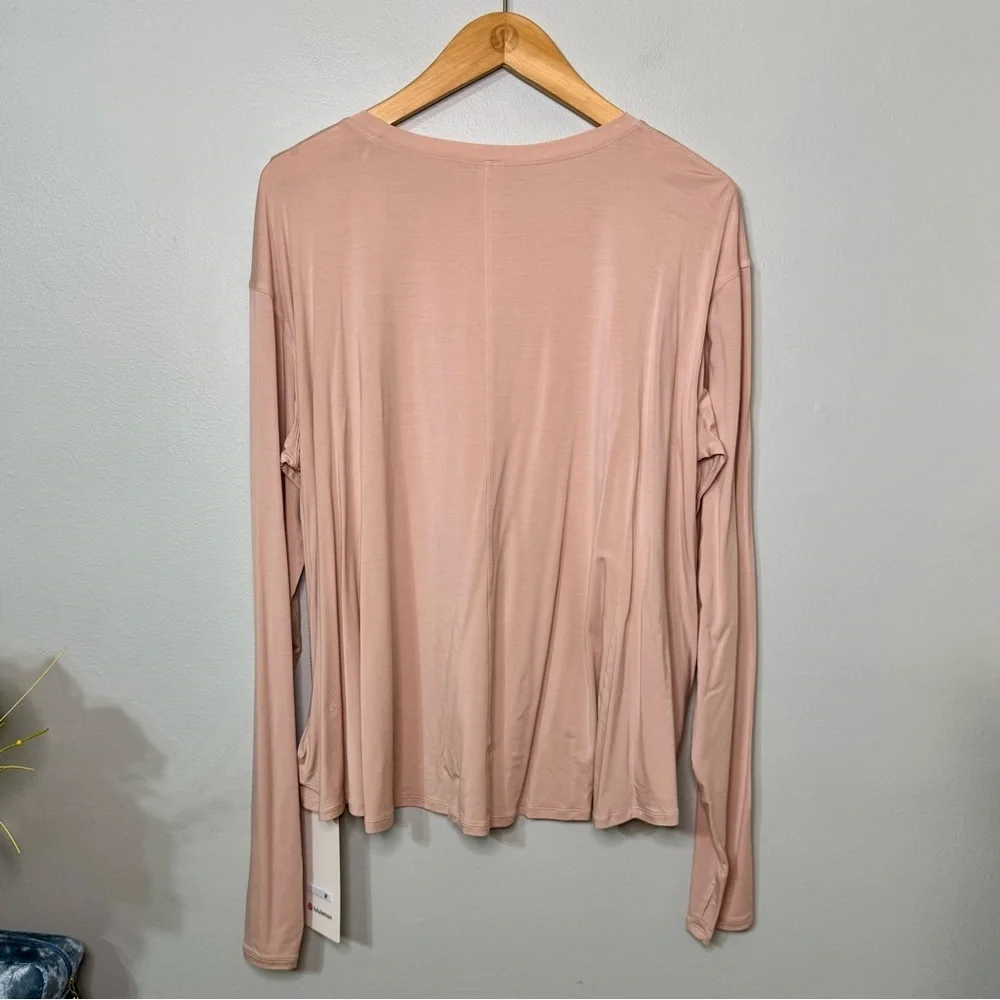 Lululemon Modal Relaxed Fit Long Sleeve Shirt Misty Shell Size 12 NWT